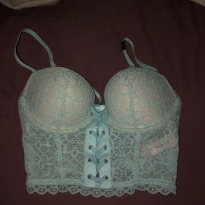 Padded Demi with zip back and matching panties